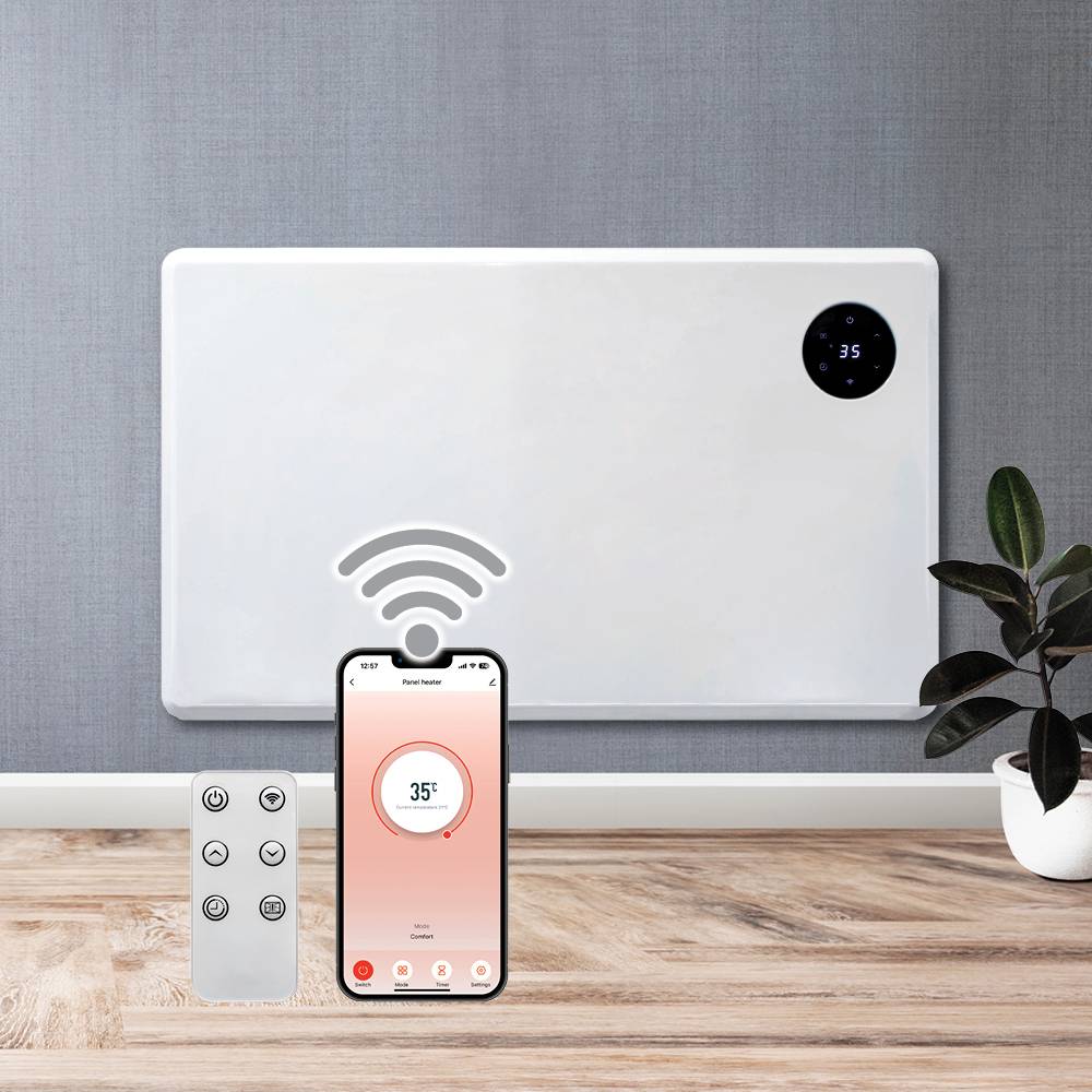 Purus 1200W Smart WiFi Electric Panel Heater - White - Image 1