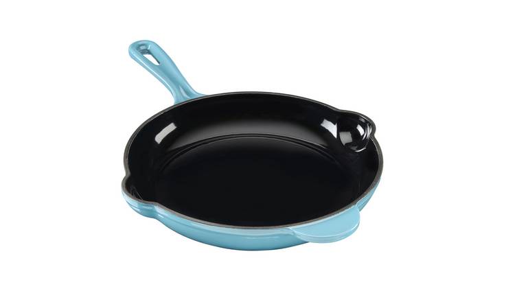 Cooks Professional Cast Iron Frying Pan with Enamel Interior - Teal