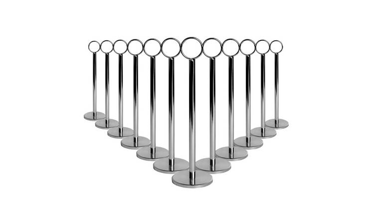 Argon Tableware Wedding Table Number Holders - Silver - Pack of 12