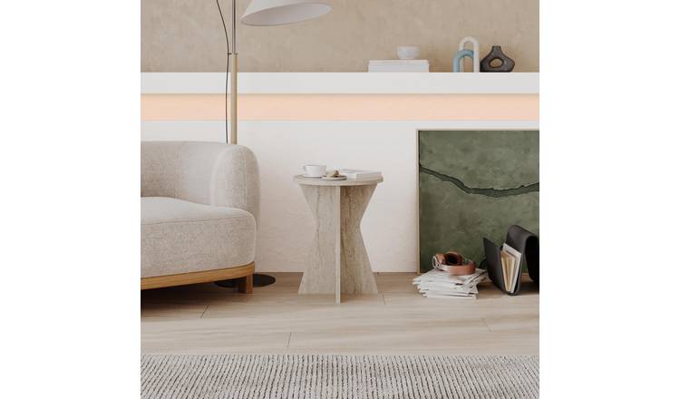 Decortie Lisa Particleboard Melamine Side Table - Stone