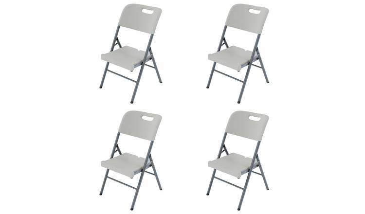 Home Vida Set of 4 Garden Folding Chairs - White