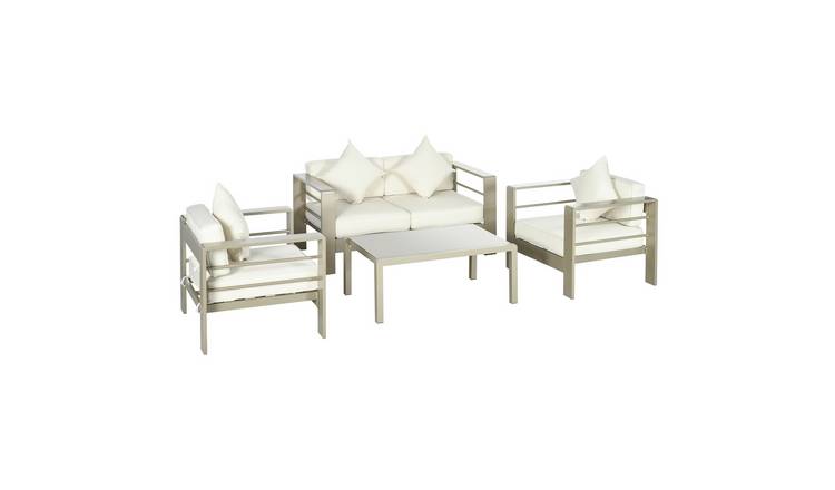Outsunny Aluminium Frame Garden Furniture Set - Champagne Gold
