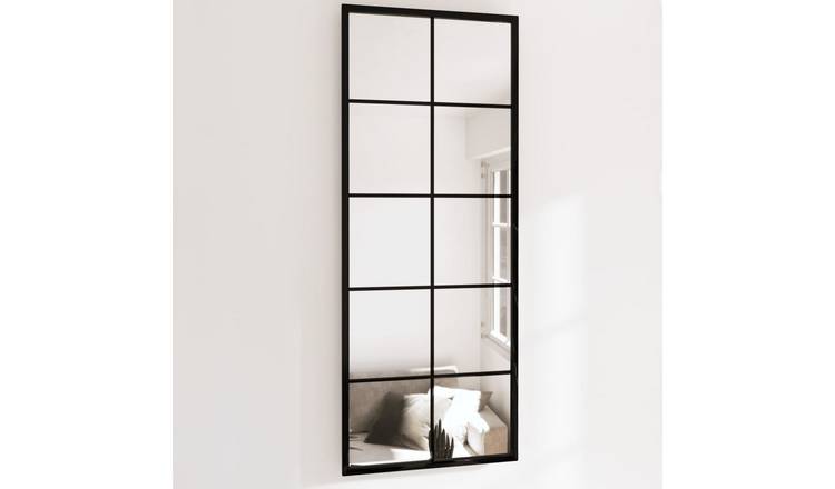 Walplus Pack of 2 Glass Wall Mirror - Black - 100 x 40 cm