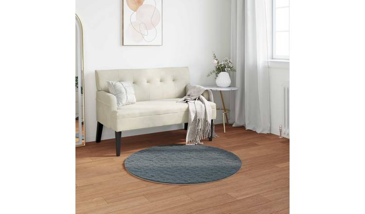 Walplus Olite Polyester Faux Fur Rug - Anthracite - 120 x 120 cm