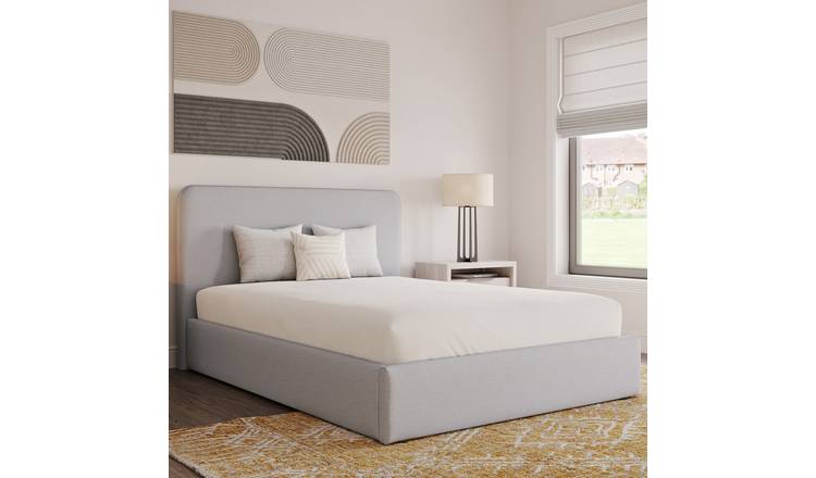 Snuggle Beds Holden Fabric Double Ottoman Bed Frame - Light Grey