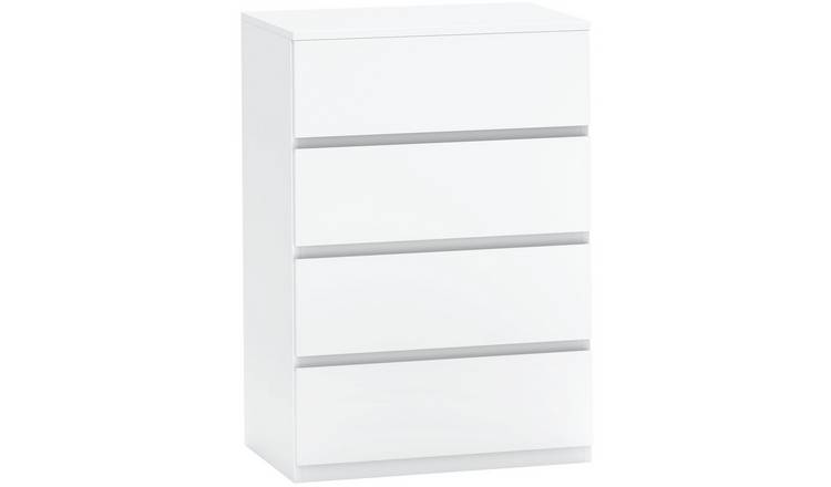 HOMCOM 4 Drawers Floor Tower Cupboard - White