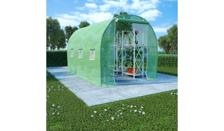 Walplus Galvanised Steel Greenhouse Mesh 6.86 M² - Green - 343 x 200 x 200 cm