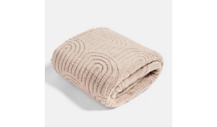 OHS Tufted Teddy Arches Blanket Throw 180 x 200cm - Mink