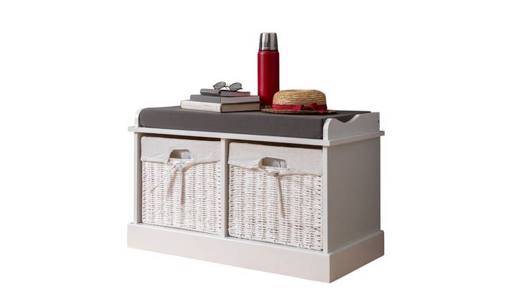 Noa & Nani Stockholm Storage Bench With 2 Baskets - White