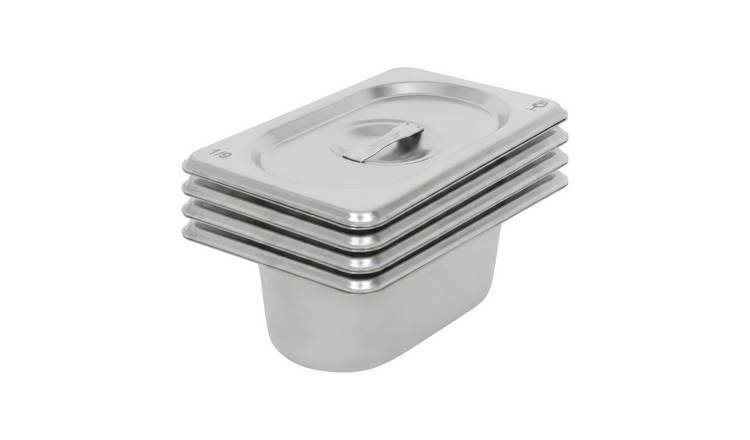 Argon Tableware Gastronorm Containers with Lids 1/9 - 500ml - Set of 4