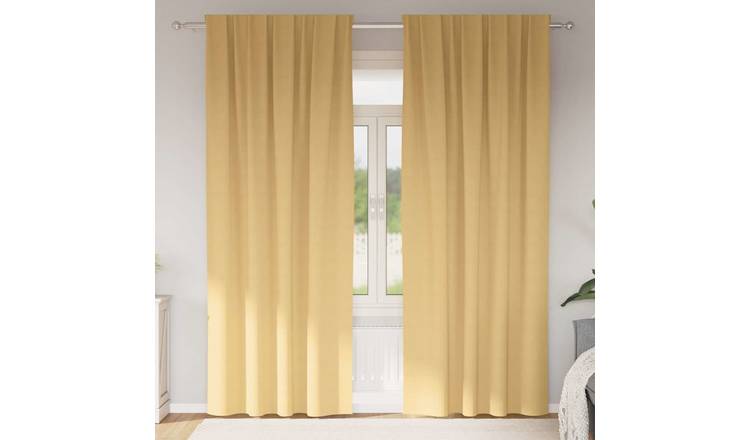 Walplus Set of 2 Ring Top Blackout Curtains - Beige - 245 x 140 cm