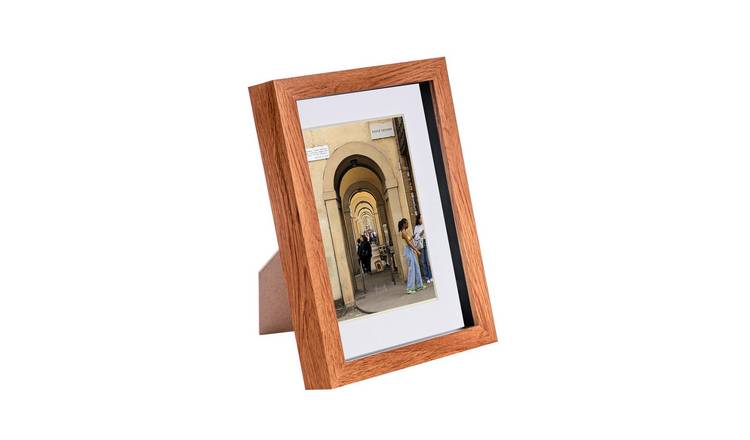 Nicola Spring 3D Box Photo Frame - 6x8" with Mount - Dark Wood