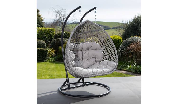 Artemis Home Oakley Double Swing Egg Pod Chair - Light Grey