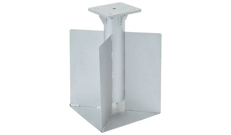 Walplus Steel In-Ground Parasol Base - Silver - 27.5x27.5x45 cm