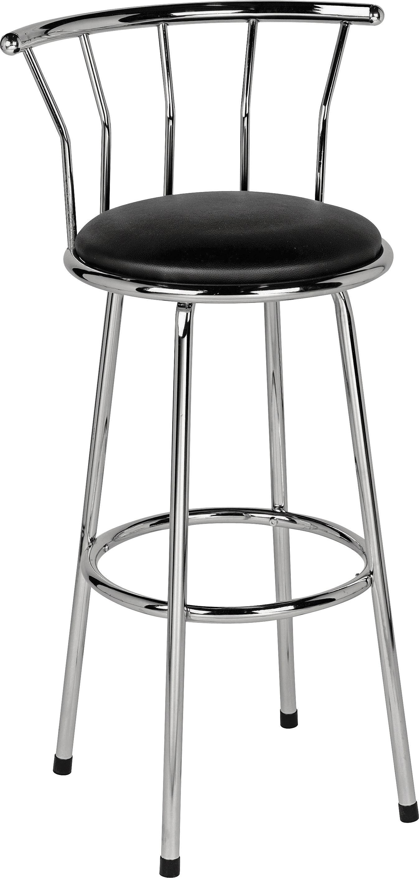 Argos Home Gemini Leather Effect Bar Stool - Black