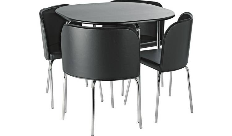 Buy Argos Home Amparo Black Dining Table 4 Black Chairs Dining Table And Chair Sets Argos