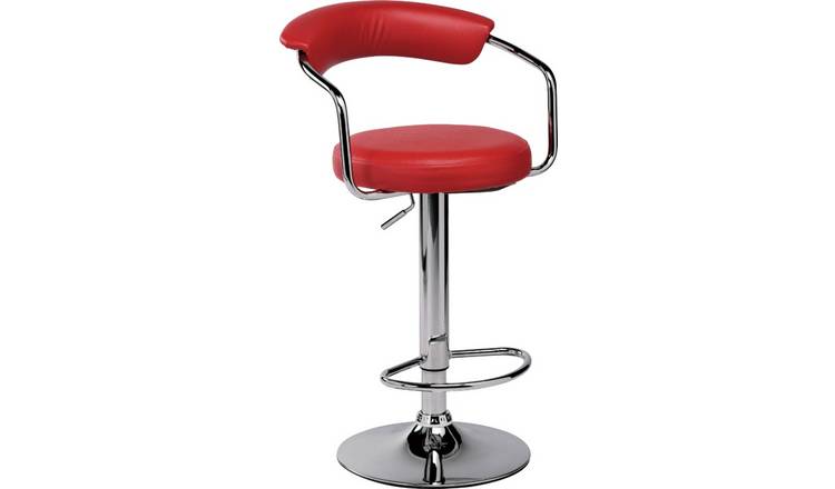 Argos Home Executive Gas Lift Bar Stool with Back Rest - Red