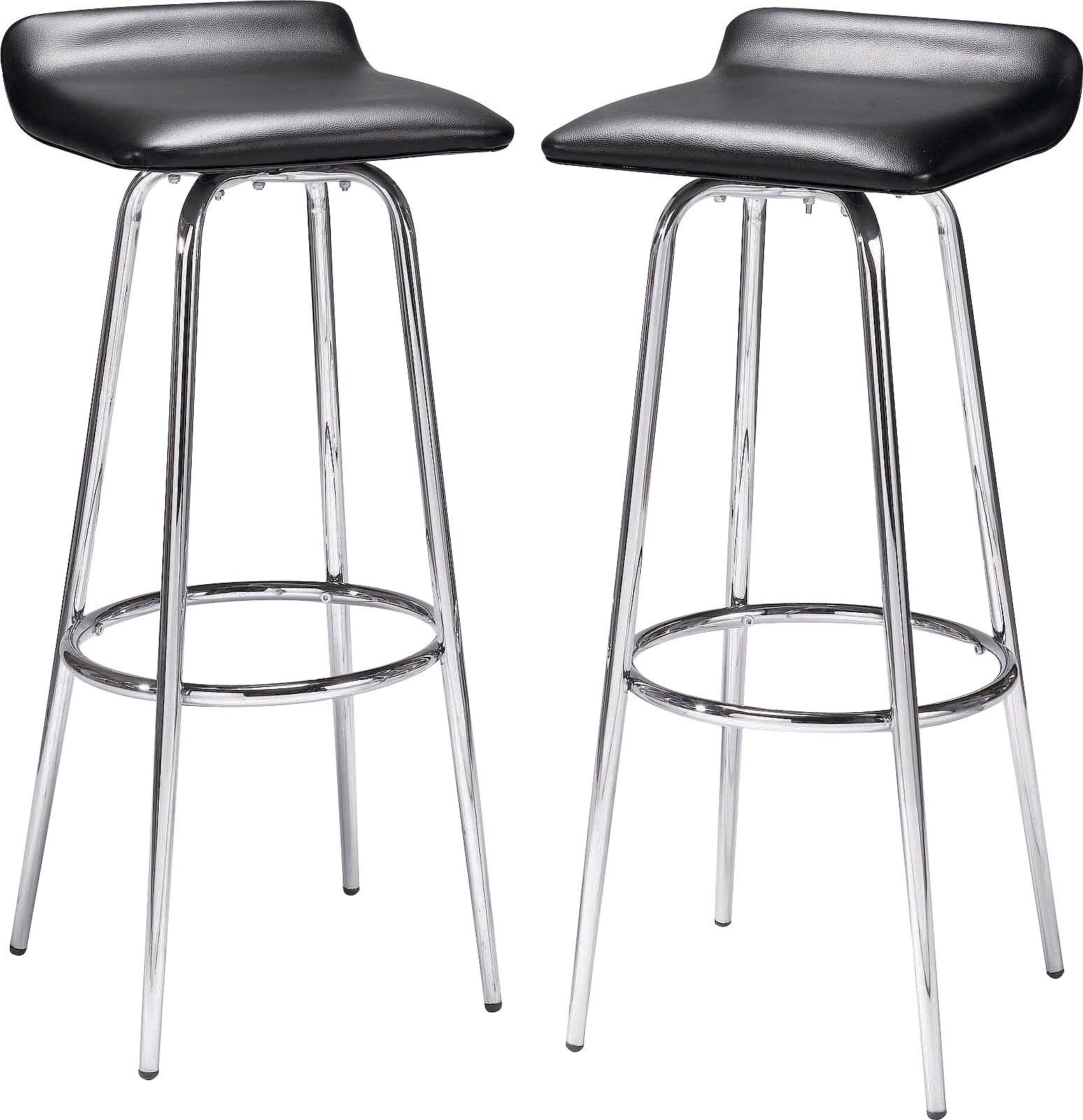 Habitat Pair of Swivel Head Bar Stools - Black and Chrome