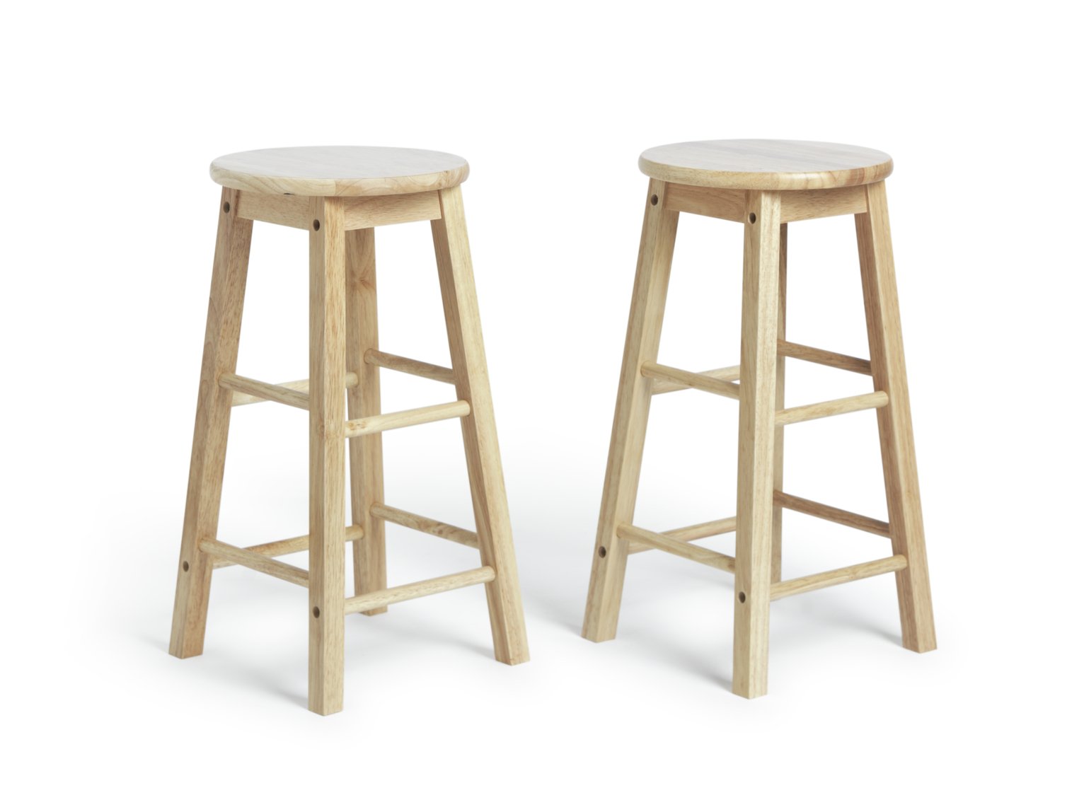 Habitat Pair of Solid Wood Kitchen Stools