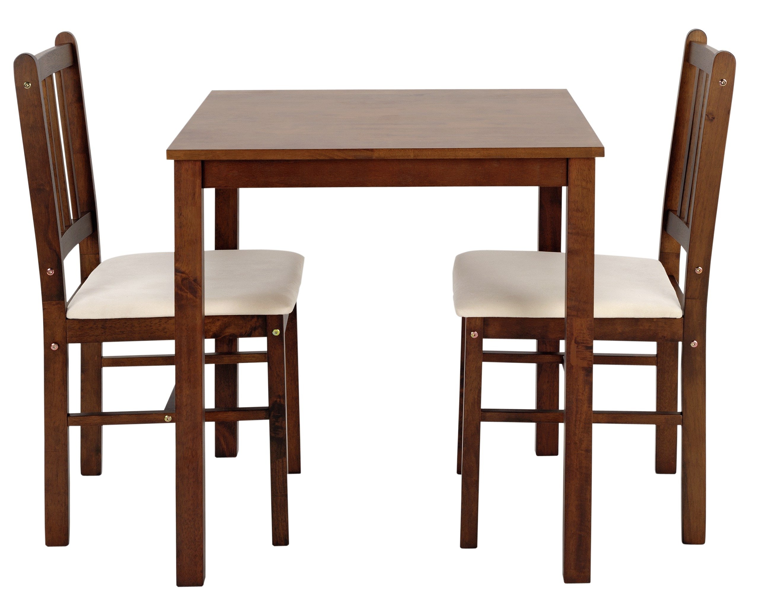 HOME Kendall Solid Walnut Dining Table & 2 Chairs - Cream