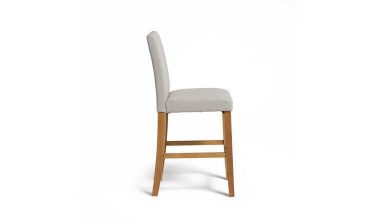 Buy Argos Home Winslow Wood Faux Leather Bar Stool Cream Bar Stools Argos