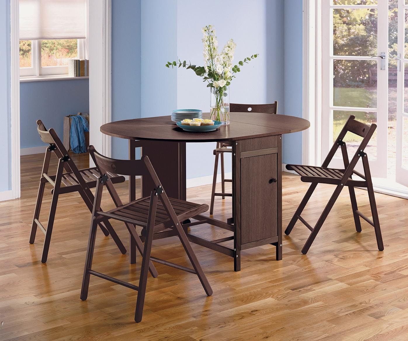 Argos Home Butterfly Ext Oval Table & 4 Chairs - Chocolate (6006558