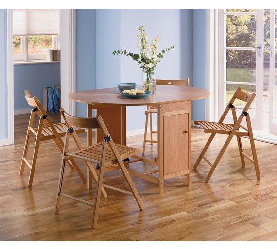 Buy HOME Butterfly Oval Dining Table and 4 Chairs - Oak Stain at Argos ...
