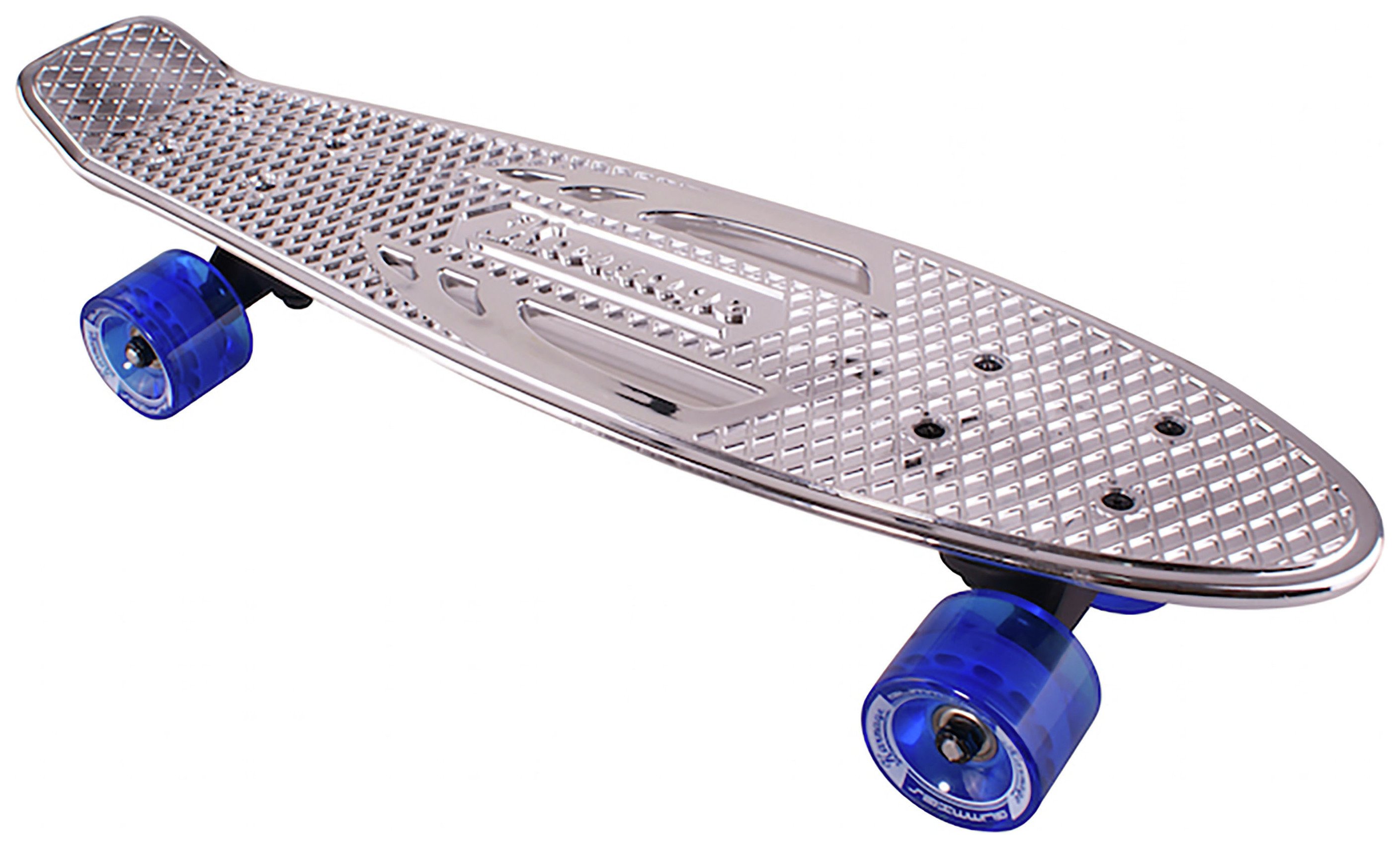 Karnage Retro Skateboard - Chrome Silver.