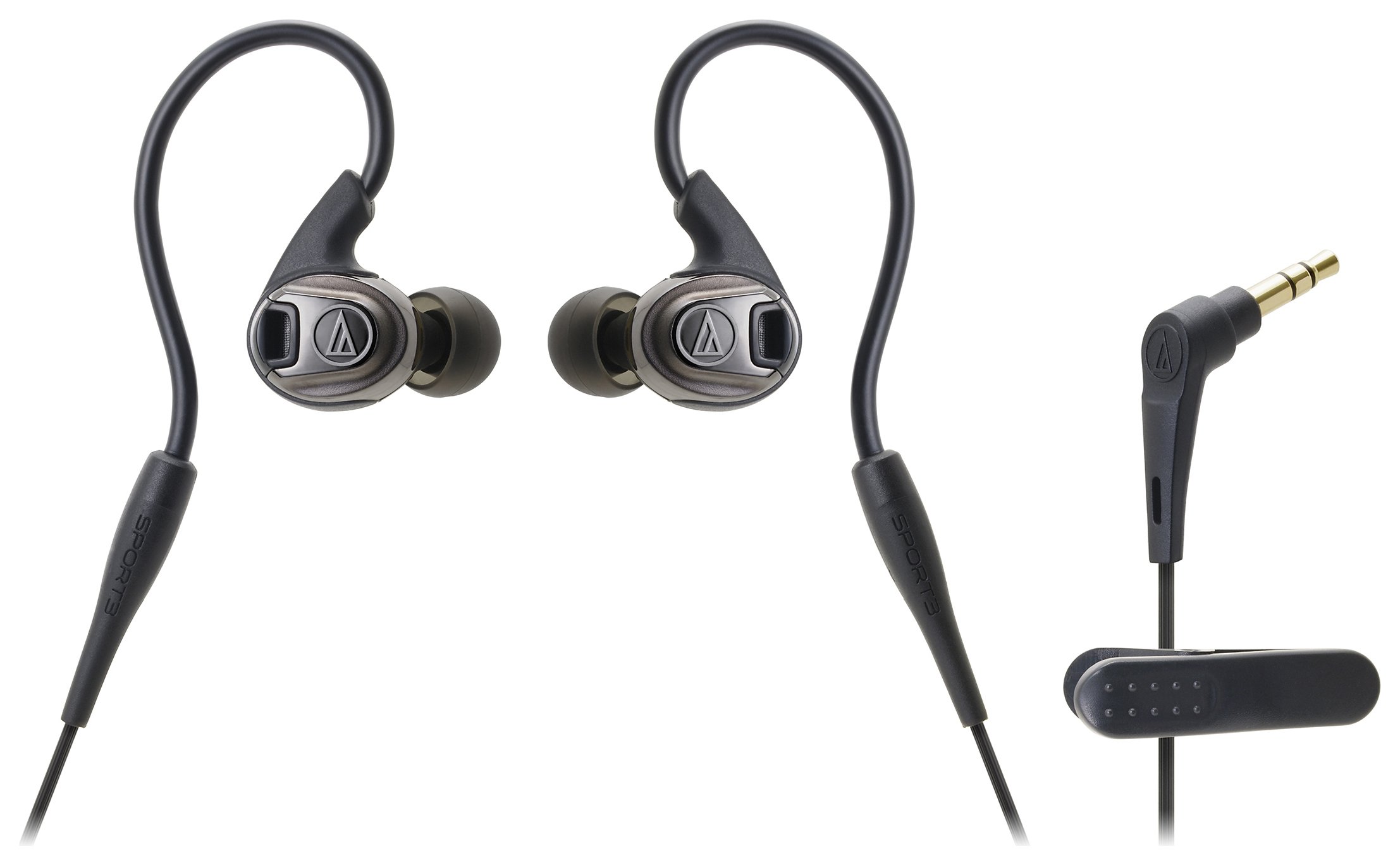 Audio Technica SonicSport ATHSPORT3 In-Ear Headphones -Black