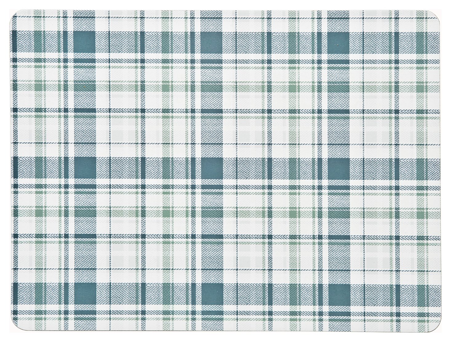 Denby Elements Set of 6 Checks Placemats - Green and Blue