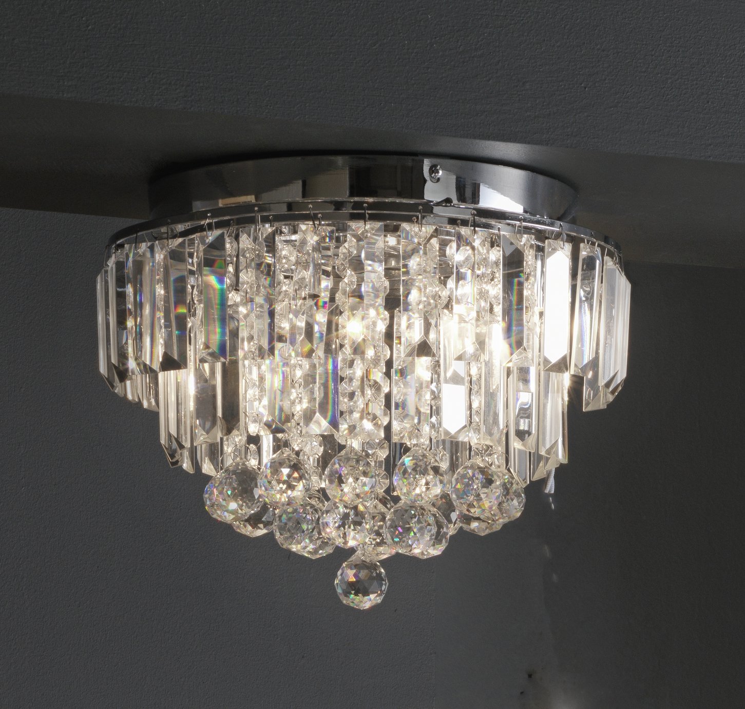 Argos Home Opulence Crystal Glass Flush Ceiling Light