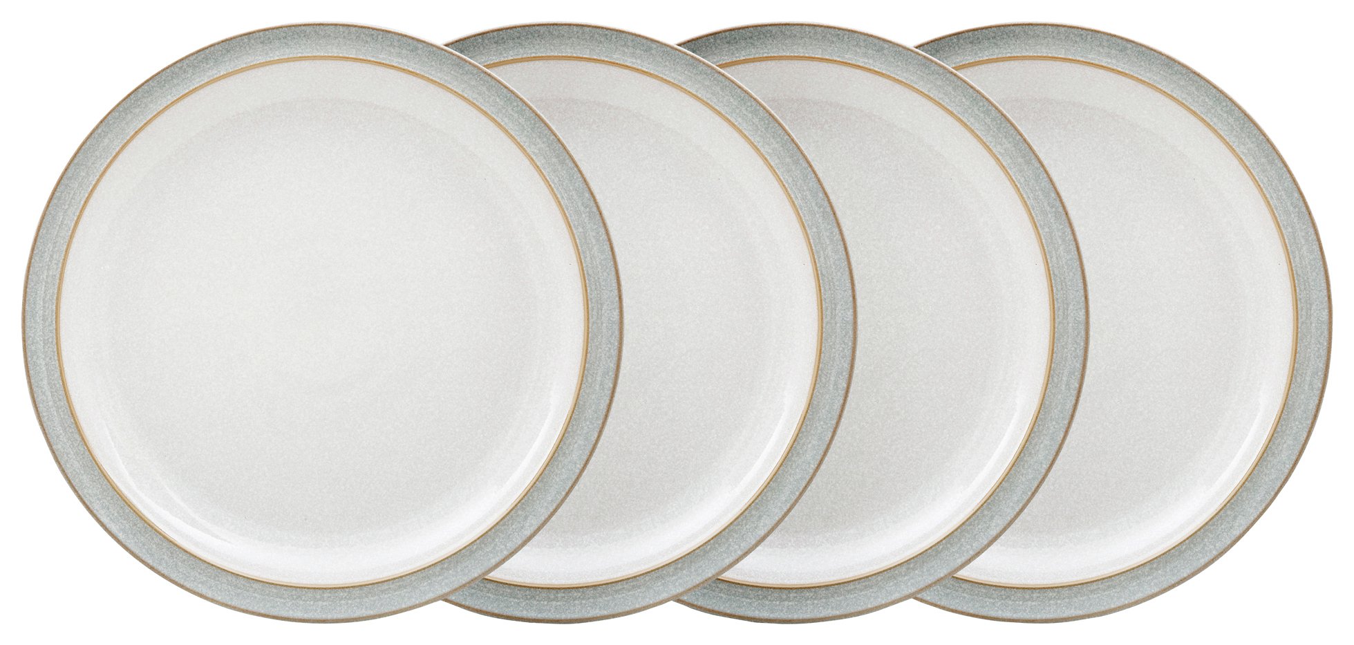 Denby Elements Set of 4 Dinner Plates - Light Grey