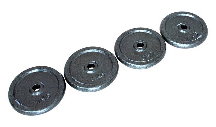 Buy Opti Cast Iron Weight Plates 4 x 5kg Barbells Argos