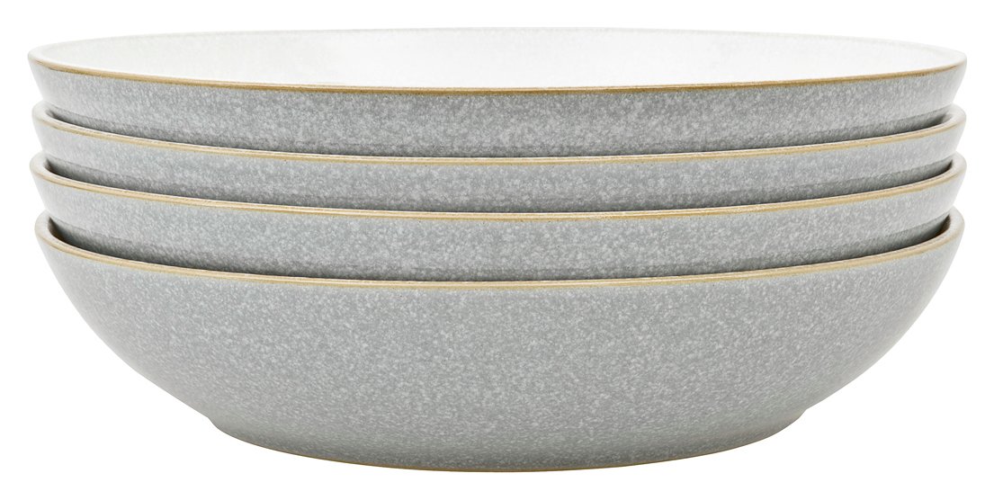 Denby Elements Set of 4 Ceramic Pasta Bowls - Light Grey