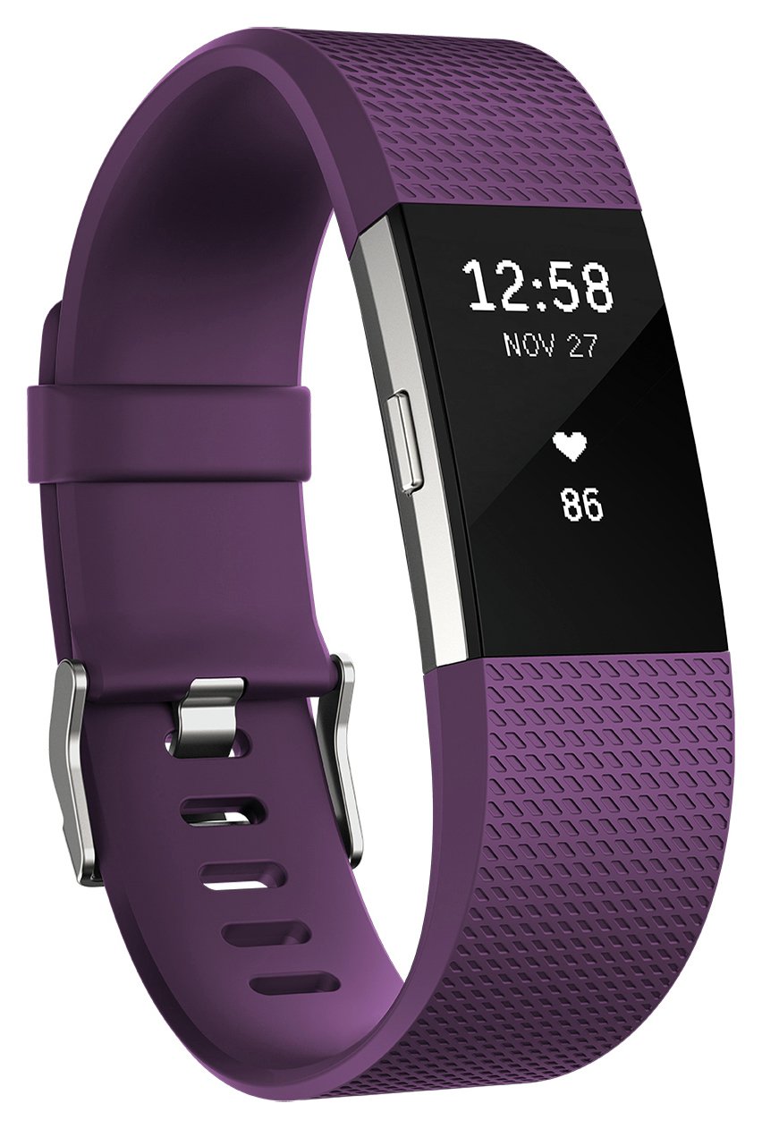 Fitbit Charge 2 HR + Fitness Large Wristband - Plum