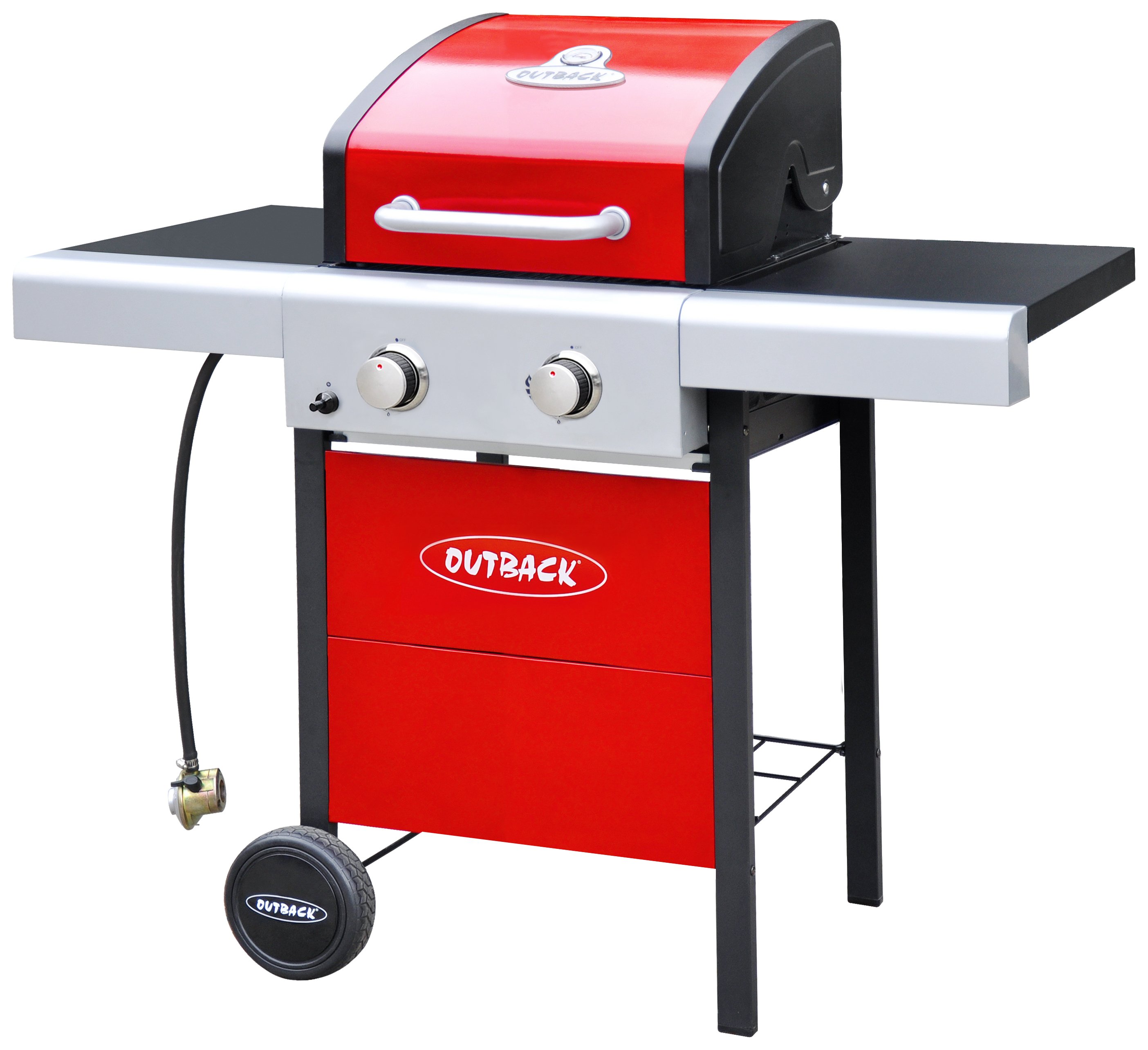Outback 2 Burner Gas BBQ with Cover - Red