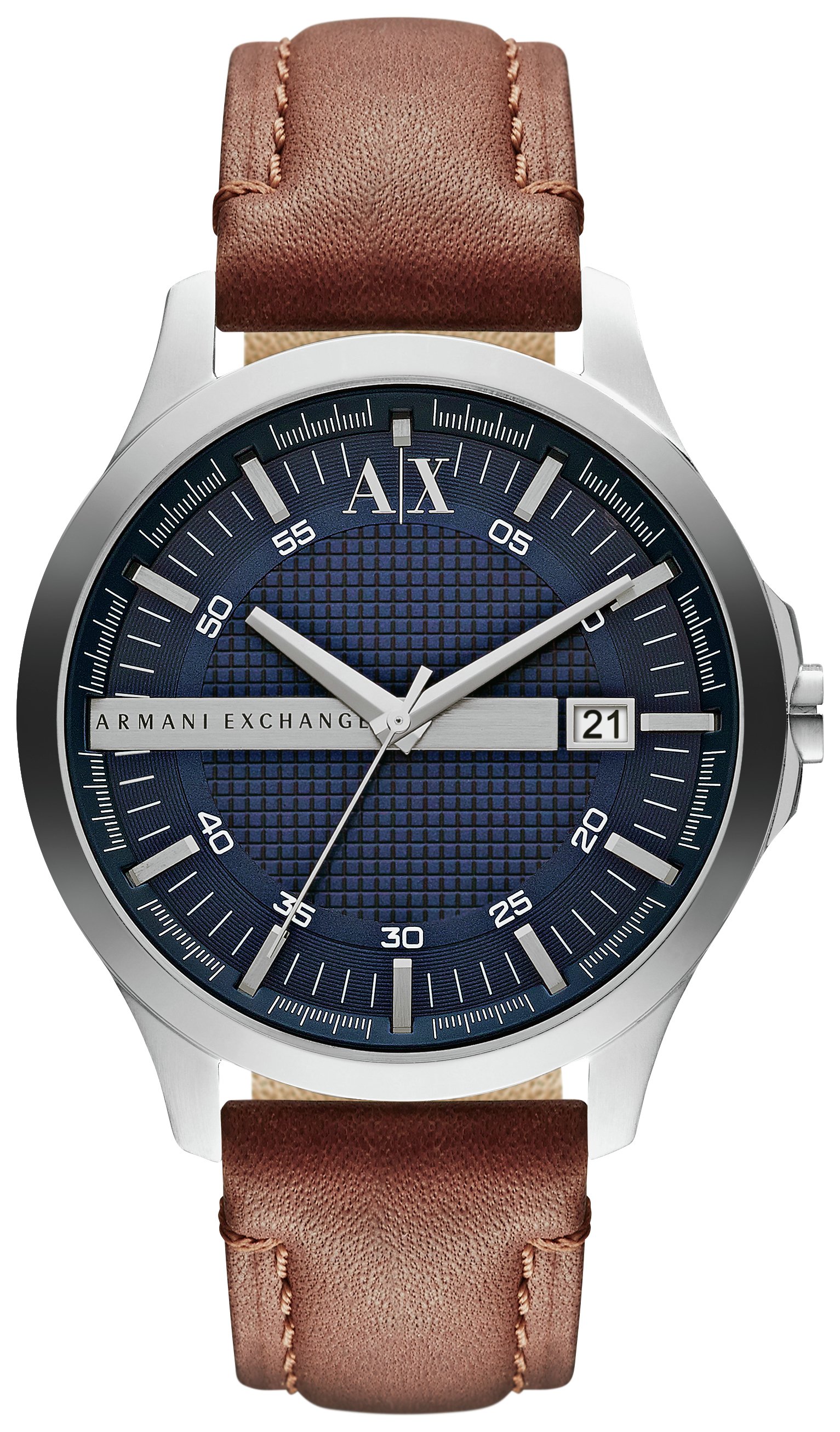 armani exchange watch leather strap