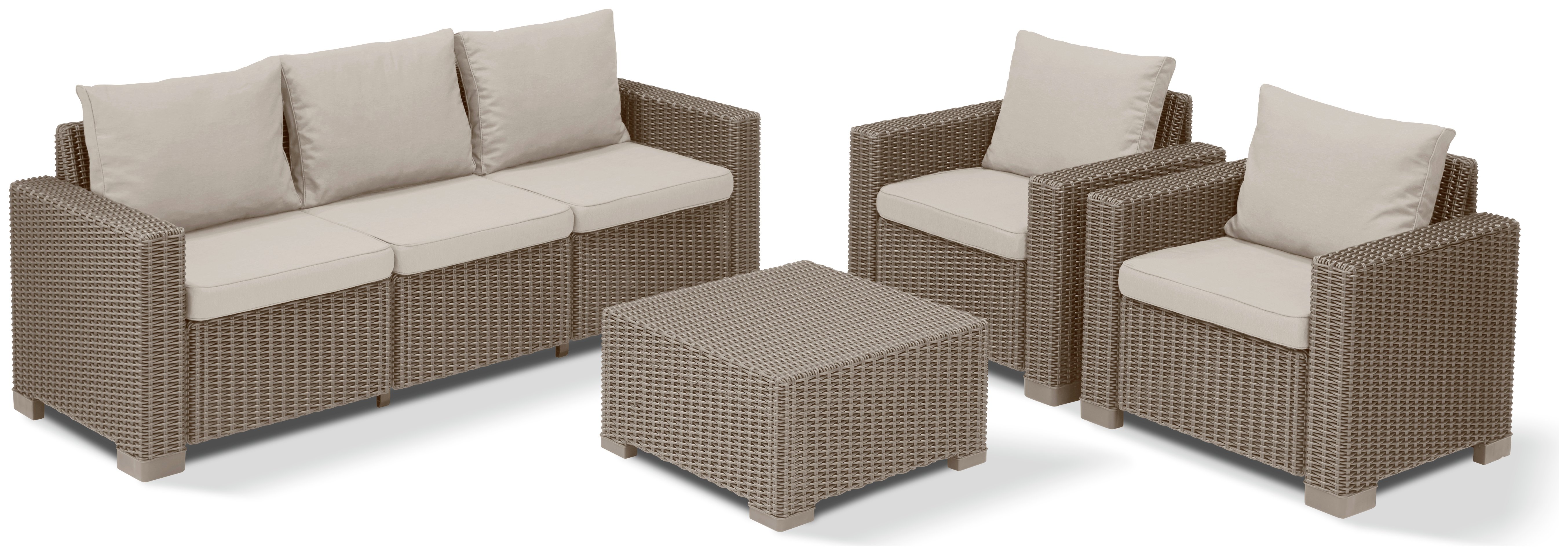 Keter California 5 Seater Rattan Effect Sofa Set