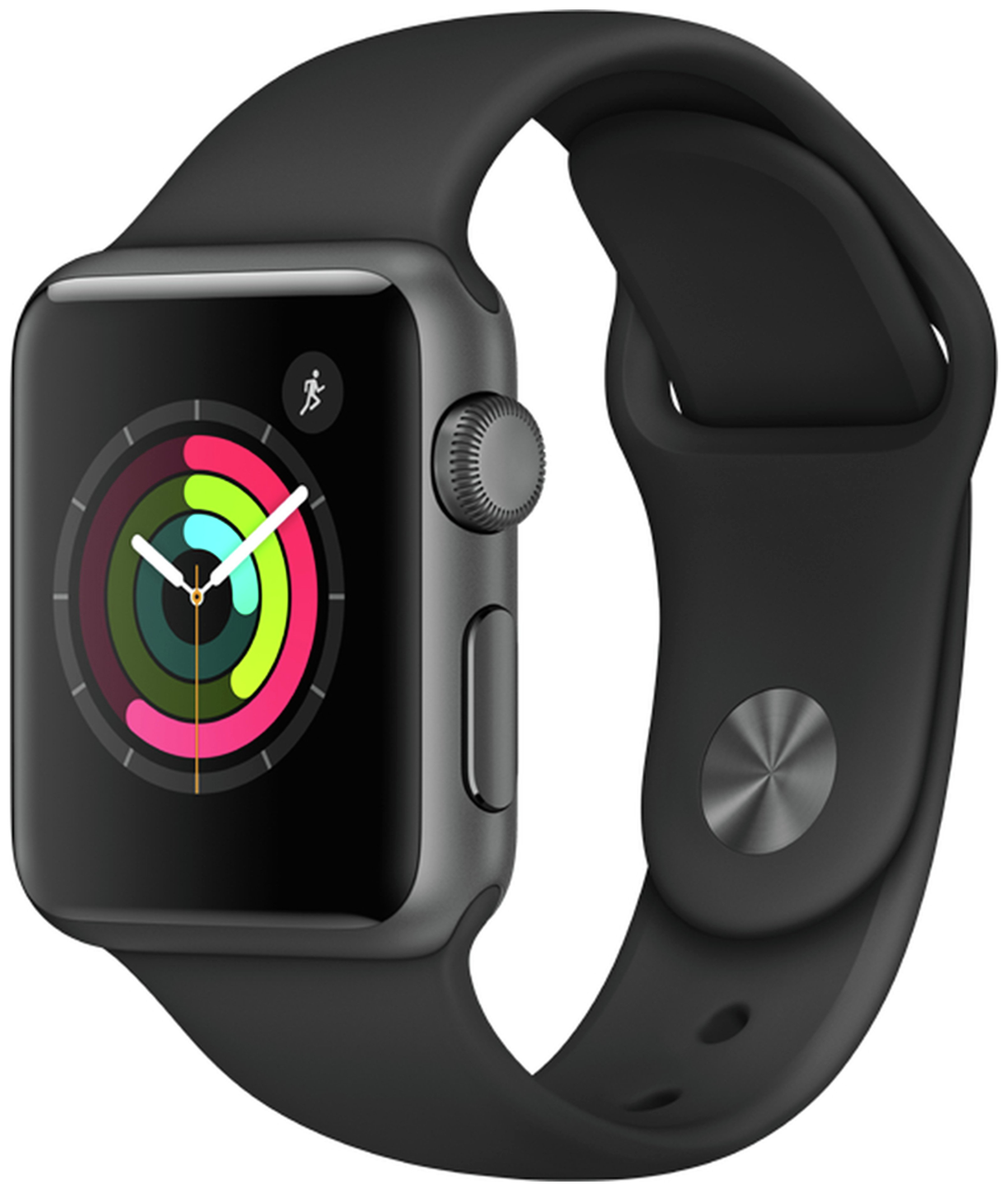 Apple Watch S1 38mm Space Grey / Black Sport Band.