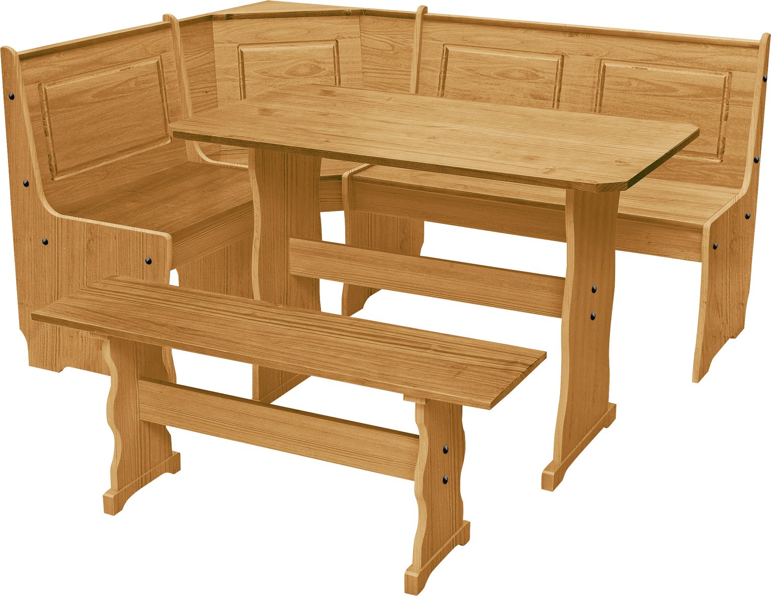 Argos Home Puerto Rico Solid Wood Nook Table & Corner Bench