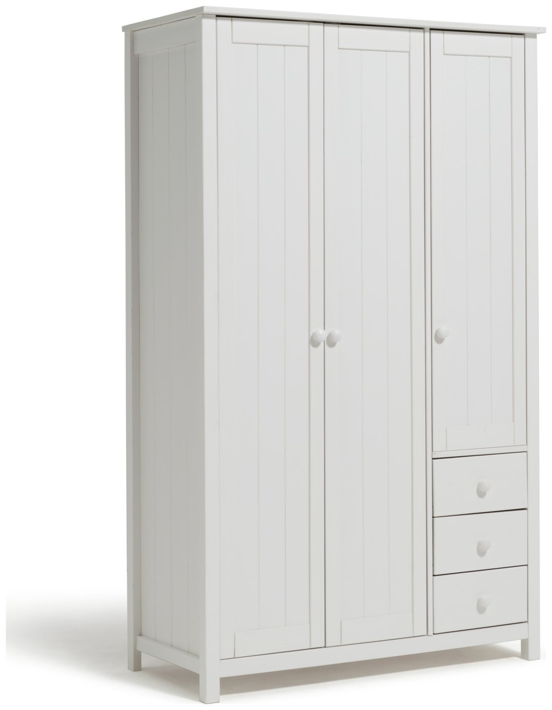 Argos Home New Scandinavia 3 door 3 Drawer Wardrobe - White