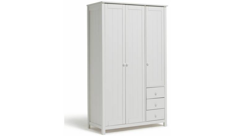 Argos Home New Scandinavia 3 door 3 Drawer Wardrobe - White