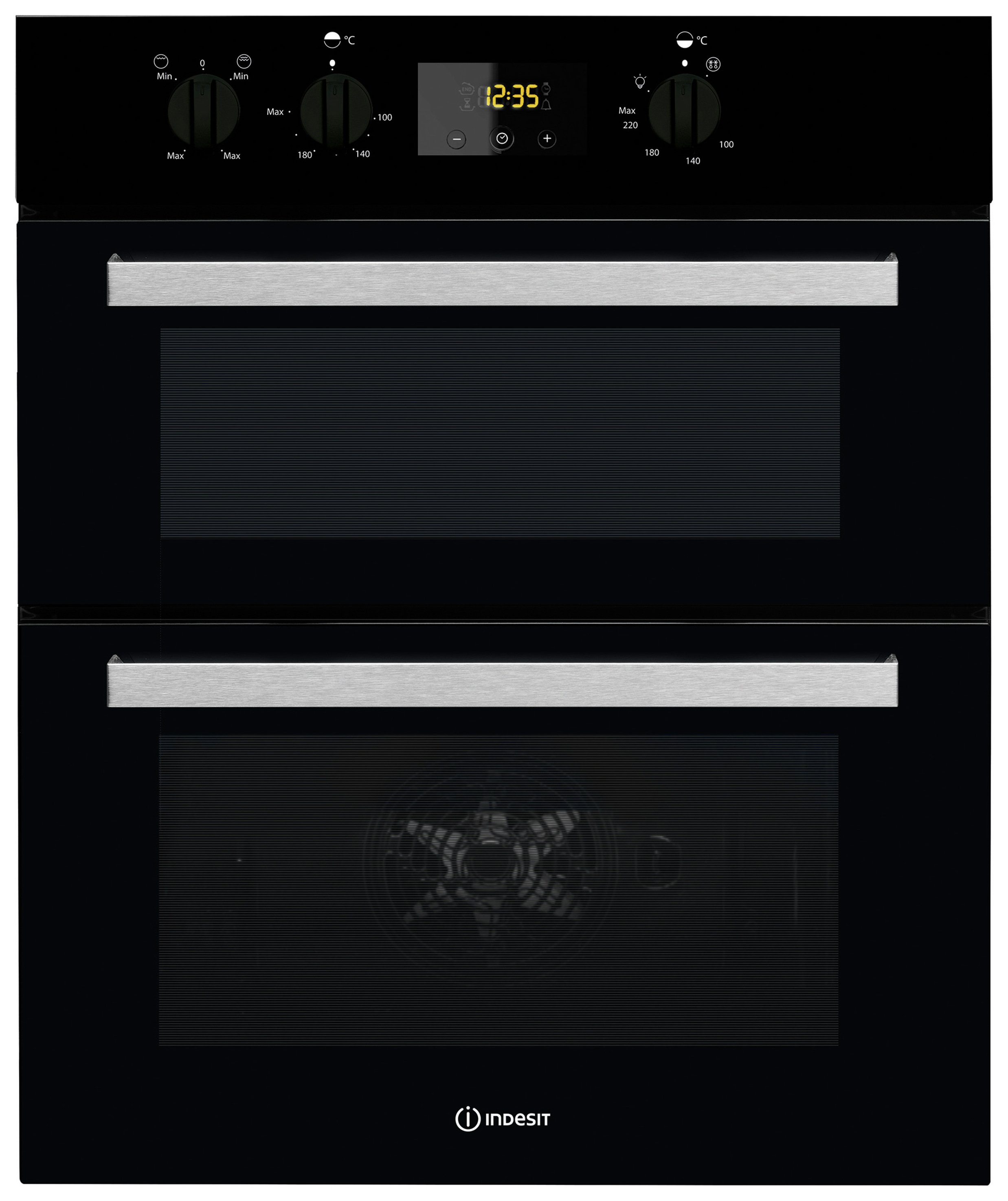 Indesit IDU6340BL Built In Double Electric Oven - Black