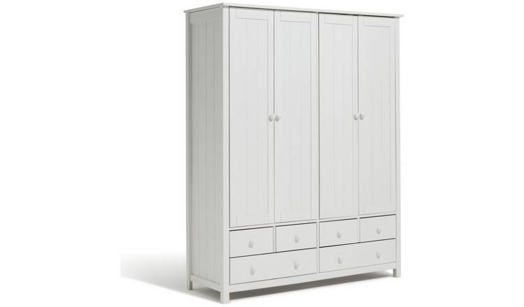 Argos Home New Scandinavia 4 Door 6 Drawer Wardrobe - White