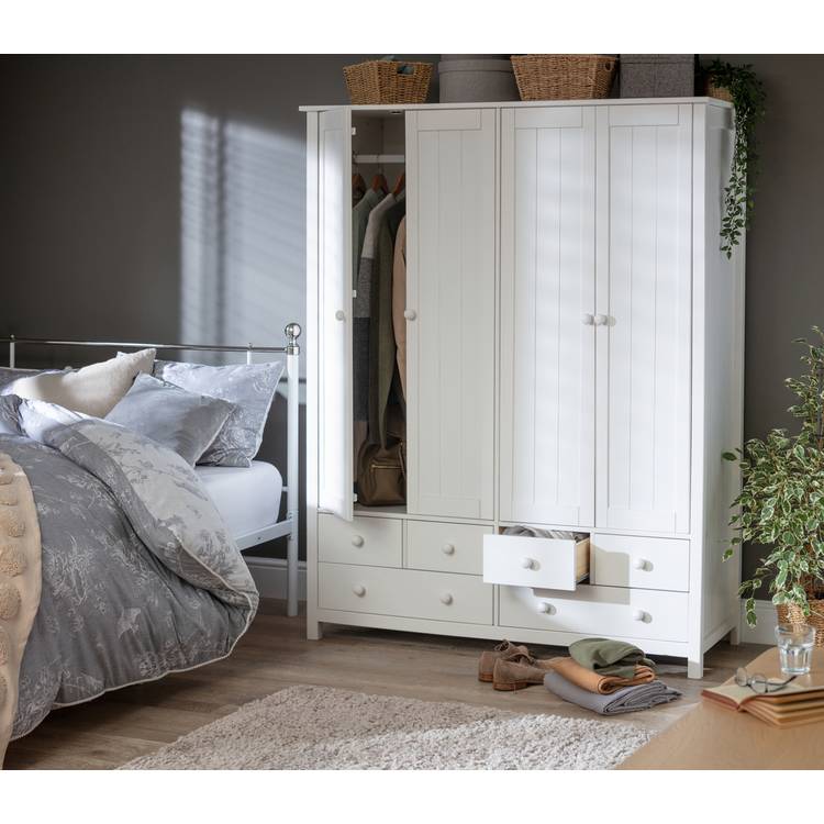 Argos Home New Scandinavia 4 Door 6 Drawer Wardrobe - White 0