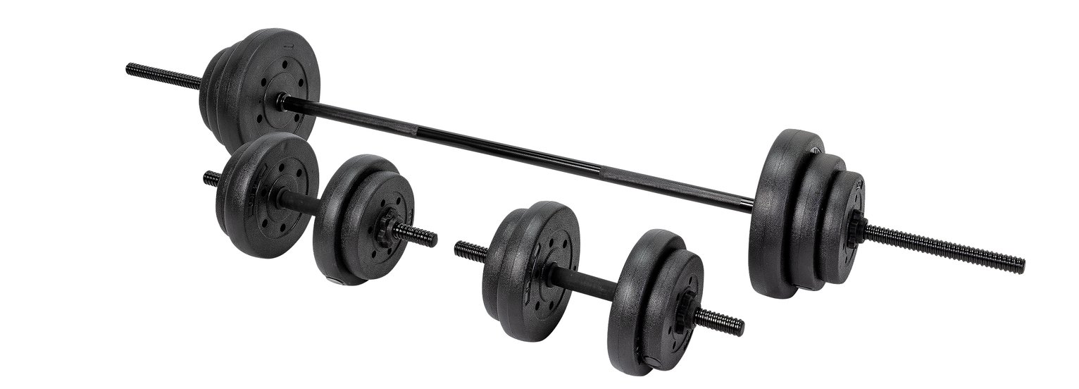 Opti Vinyl Barbell and Dumbbell Weight Set 35kg 6044273 Argos Price Tracker pricehistory