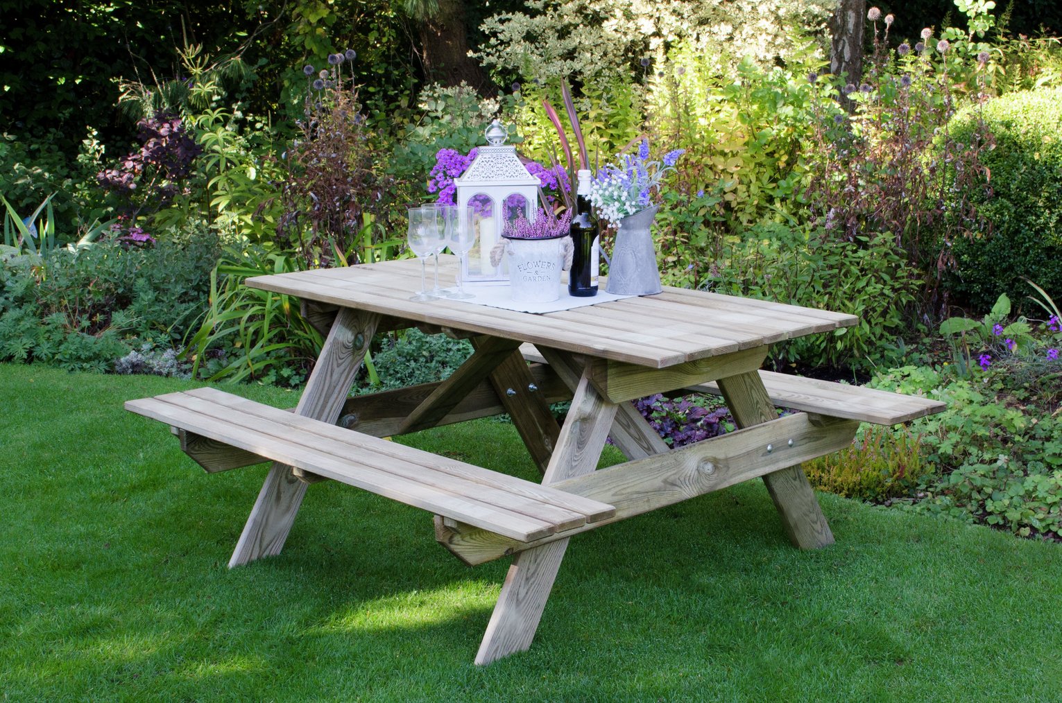 Forest Garden Rectangular 4 Person Picnic Table