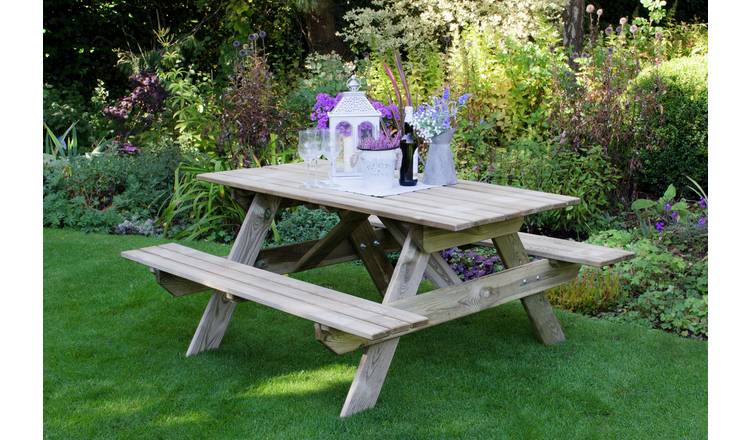 Buy Forest Garden 4 Seater Wooden Picnic Table Patio sets Argos