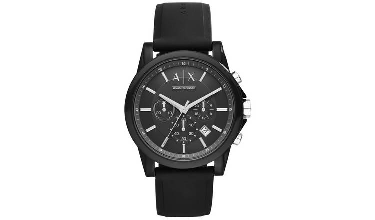 Armani chronograph on sale watch black