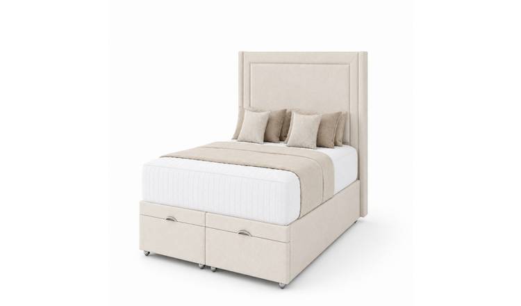 Comfy Deluxe Rio 5ft King Size End Lift Ottoman Bed Set - Cream
